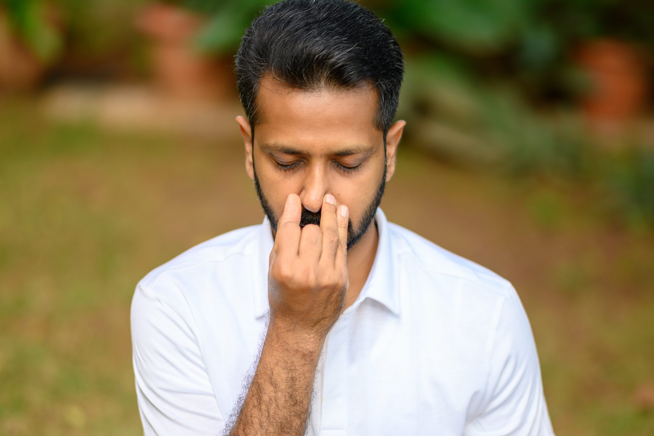 Ankur Bhati practising alternate nostril breathing